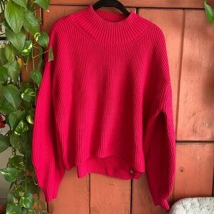 Pink Ribbed Anthro Sweater ✨